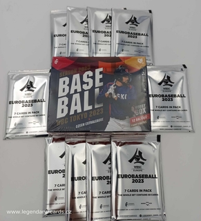 LC - WBSC EUROBASEBALL 2023 - 10 KS BALÍČŮ + HOBBY BOX CZECH BASEBALL EXTRALEAGUE + WCB TOKYO 2023