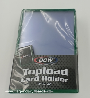 BCW Plastový toploader 35pt Green Border, balení 25 ks
